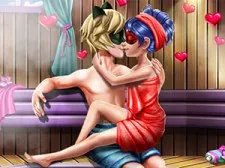 Dotted Girl Sauna Flirting